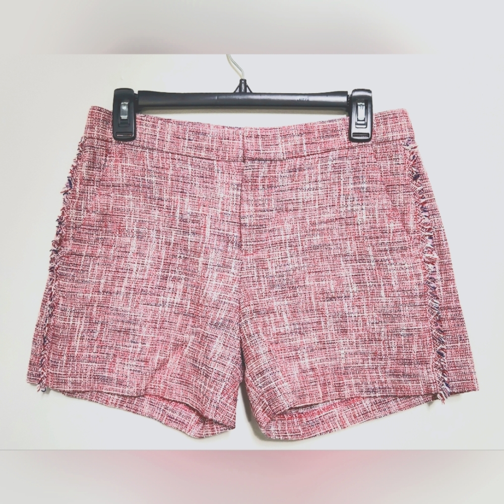 Banana Republic Red Tweed Fringe Shorts Size 0 (H13)